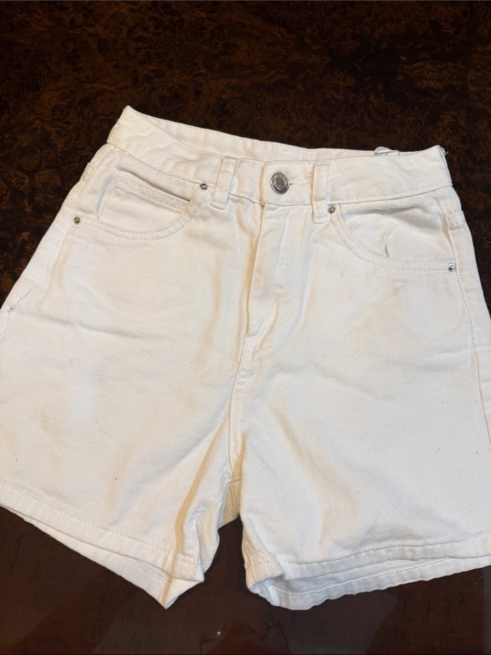 White Women's High-Rise Denim Shorts